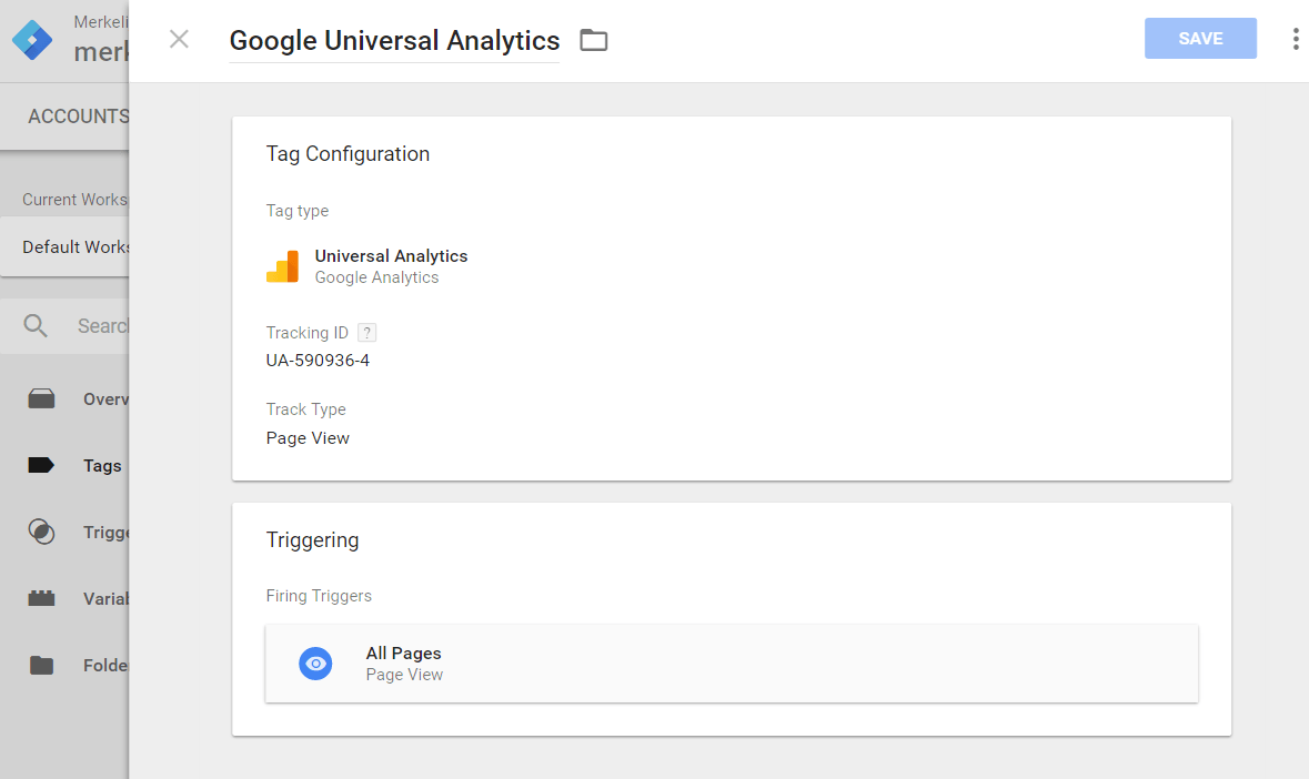 Google Tag Manager analytics tag