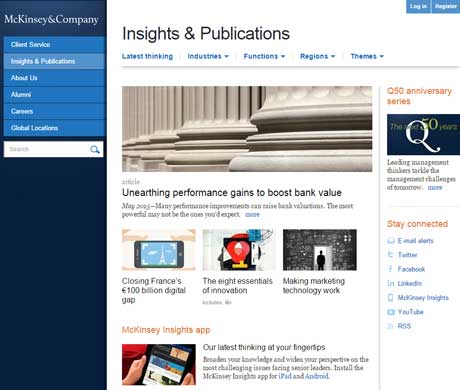 De McKinsey Insights portal