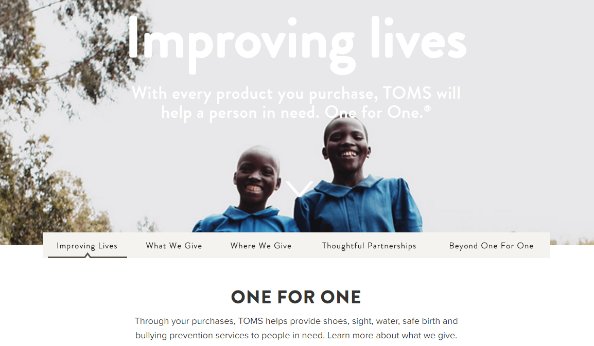 Schoenenmerk Toms heeft een baanbrekende propositie met: One for One