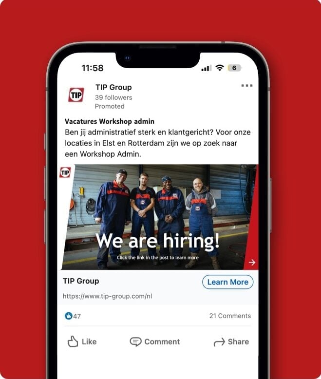 Social media management voor TIP Group